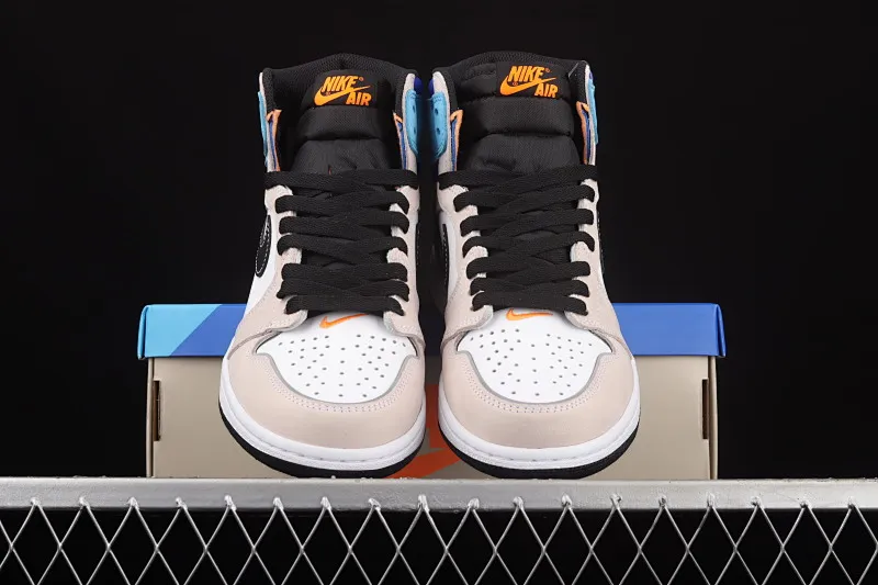 All categories Air Jordan Jordan series basketball shoes Air Jordan 1 High Pure original version Air Jordan 1 High OG Pro "Total Orange" AJ1 Joe 13M blue and white stitching high-top basketball shoes DC6515-100